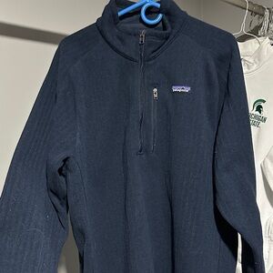 Patagonia Men's Dark Blue Zip-Up Sweater